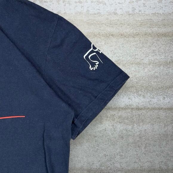 Vintage MFG Girbaud Shirt Navy Blue Cotton Short Sleeve Y2K - Picture 3 of 4